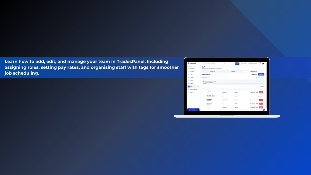Adding and Managing Staff