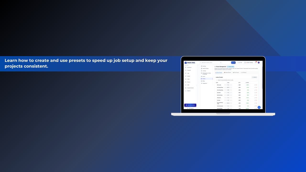 Creating & Managing Presets