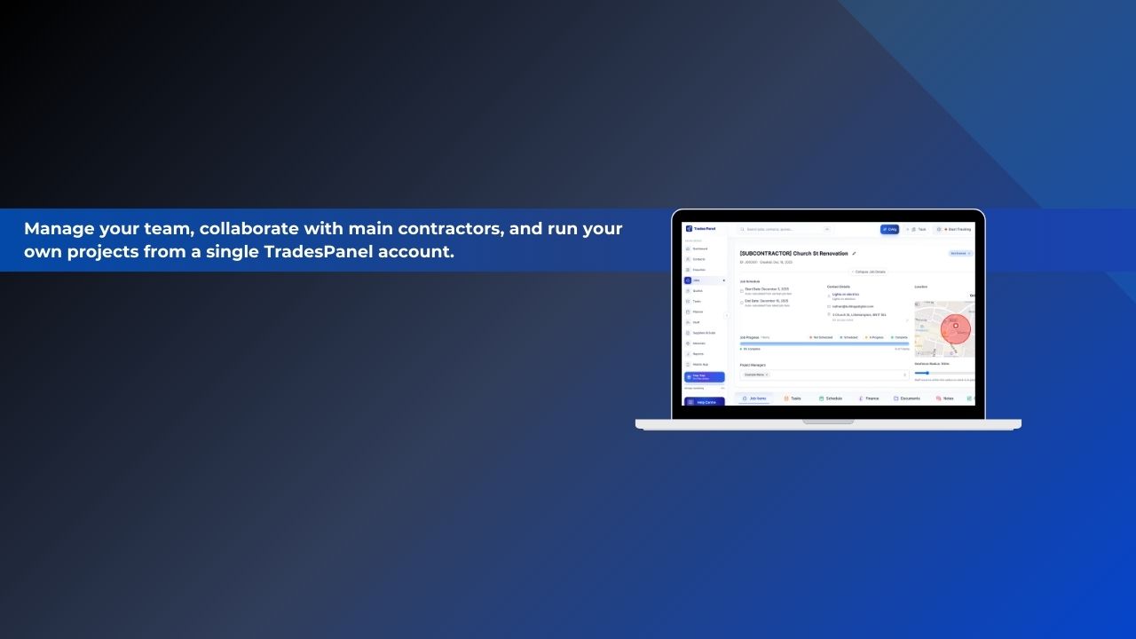 Using Trades Panel as a Subcontractor